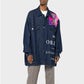 Raf Simons Jacket, Navy, Oversized Denim Jacket in Dark Navy w/ Print
