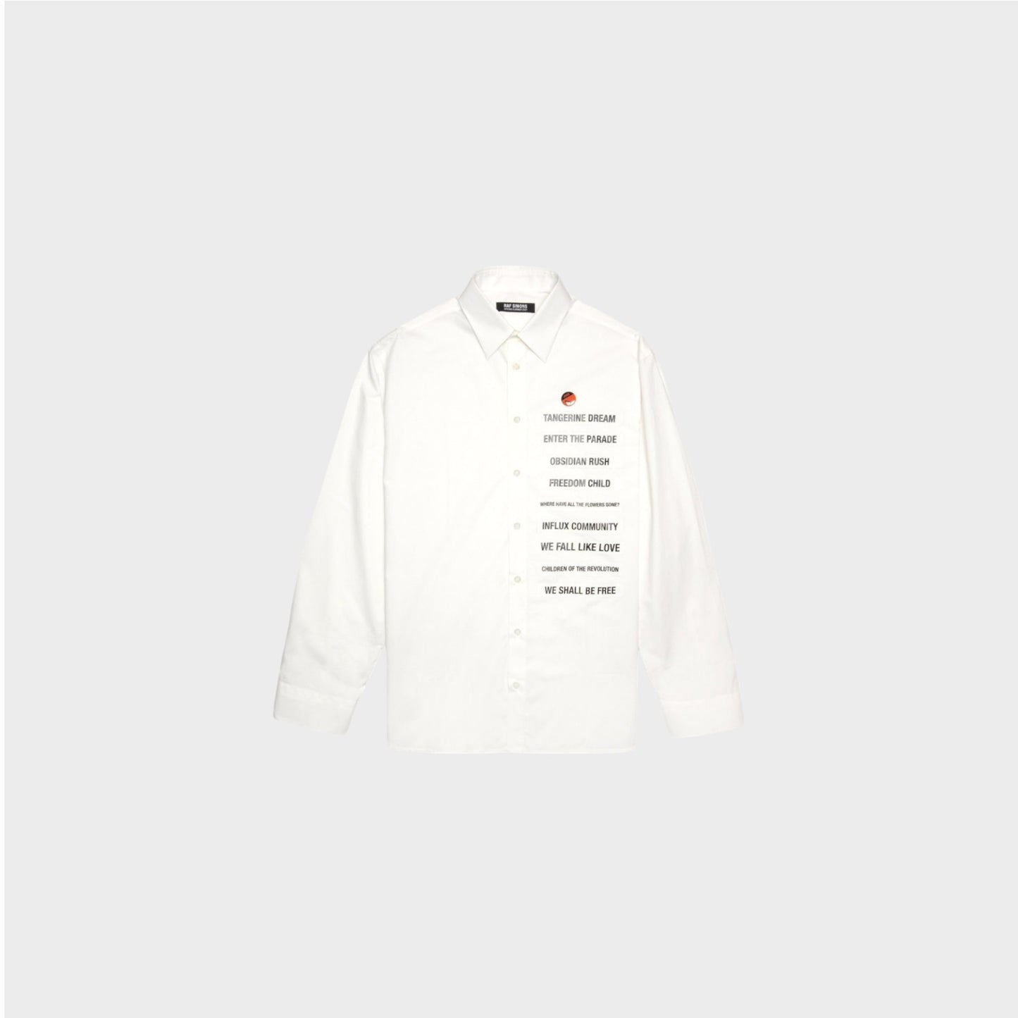 Raf Simons Shirt, White, Cotton Boxy Fit Shirt w/ Patches