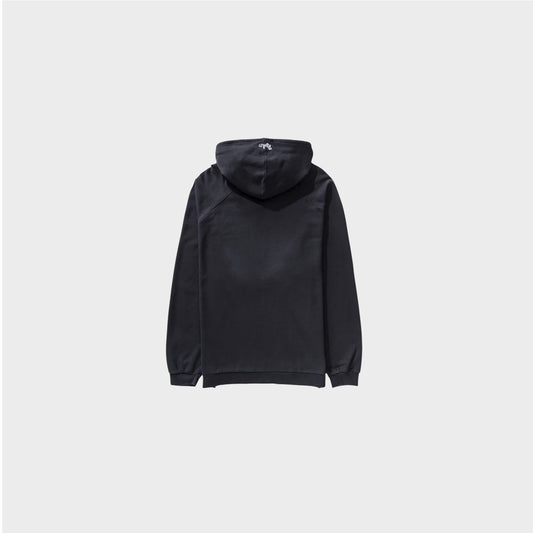 Raf Simons Sweatshirt, Print, RS x Smiley Cotton Jersey Destroy Washed 50th Anniversary Hoodie in Black w/ Yellow Smiley Print