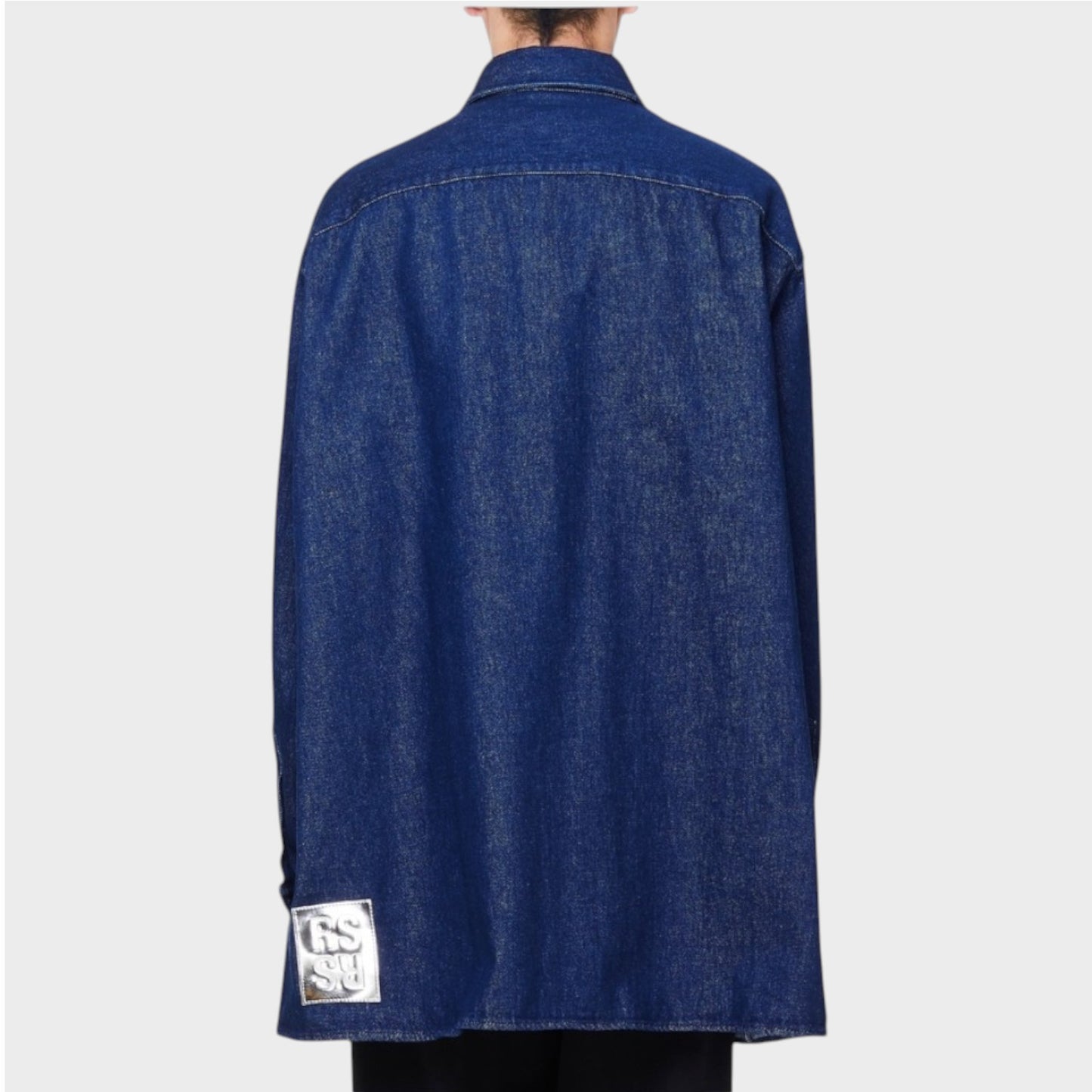Raf Simons Shirt, Navy, Cotton Big Fit Denim Shirt in Dark Navy w/ Zipper