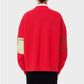 Raf Simons Knitwear, Multi, V-Neck Pink and Green Cardigan w/ Leather Patches