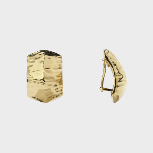 Goossens Bo Puce Gold Toned Clip Earrings
