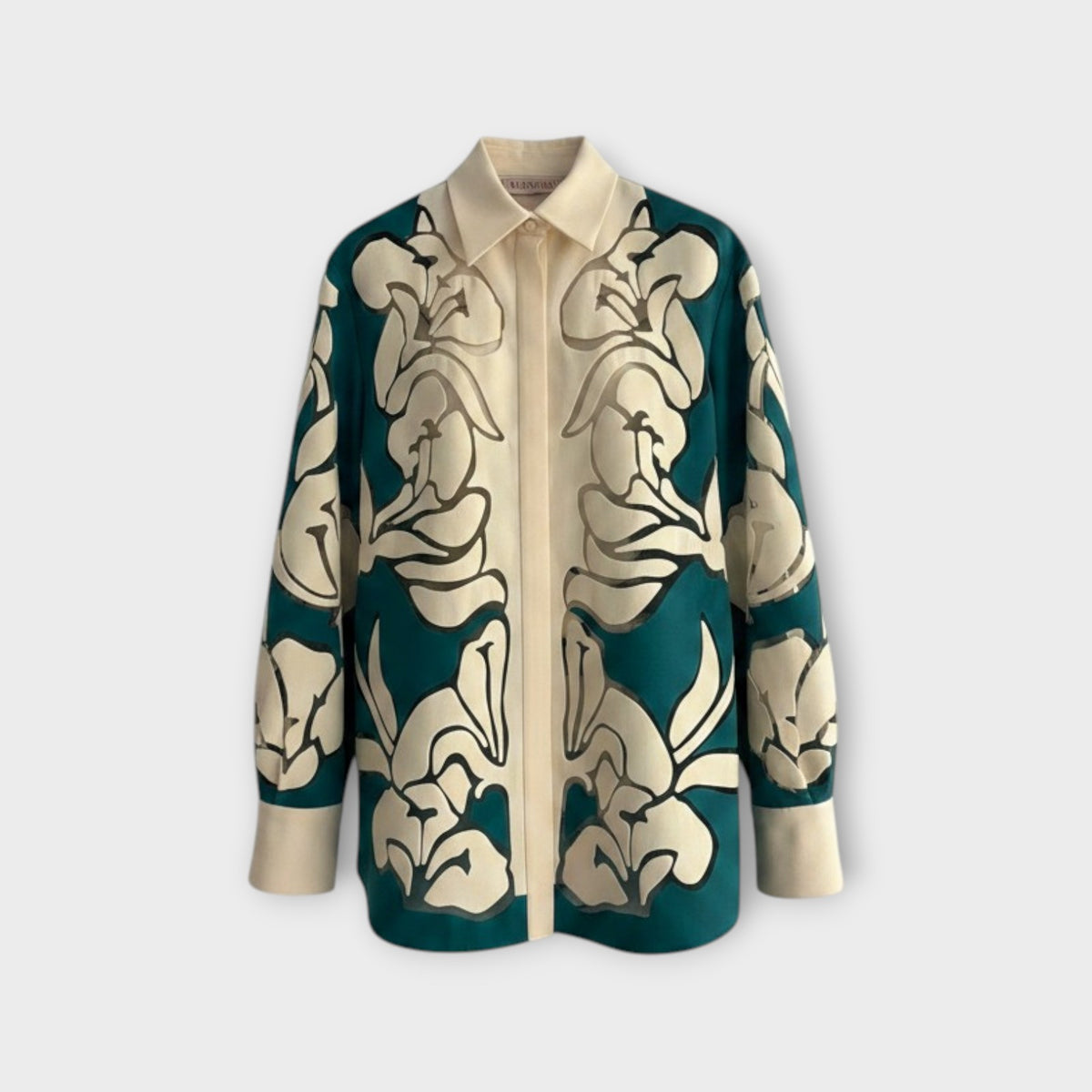 Valentino Wool & Silk Tulle Illusion Shirt