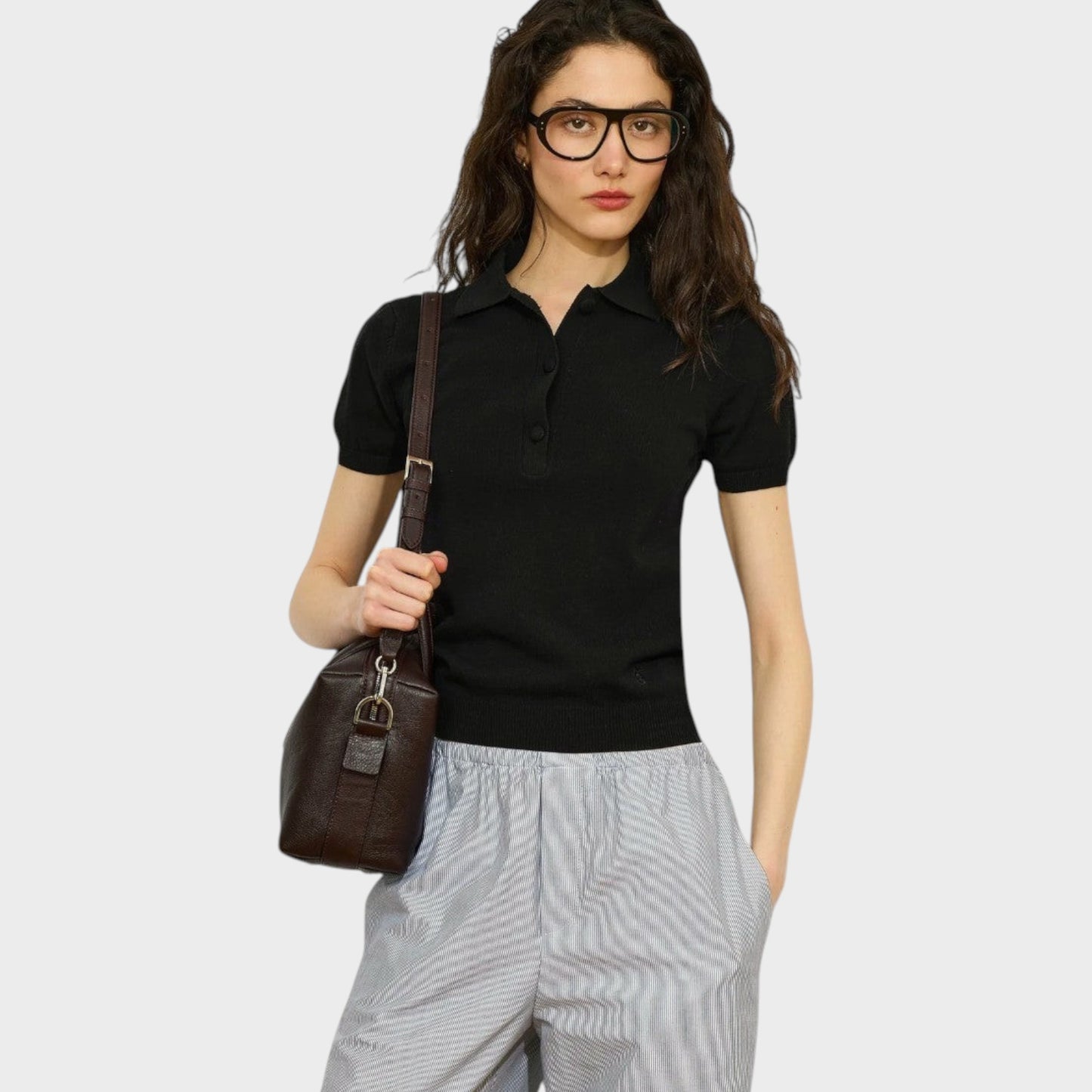 AGT Lea Lin Cotton & Linen Polo
