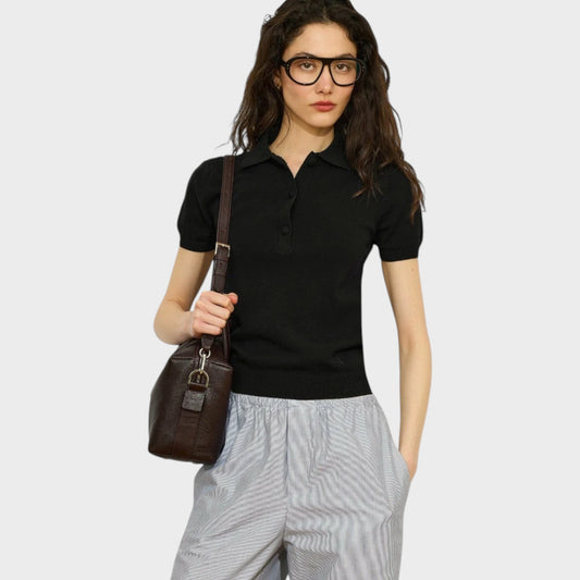 AGT Lea Lin Cotton & Linen Polo