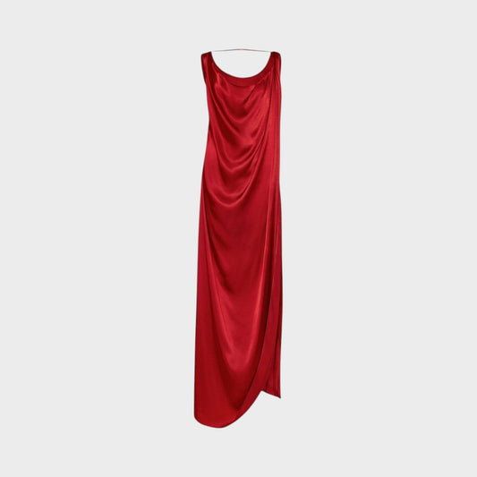 Maison Margiela Satin Draped Maxi Dress