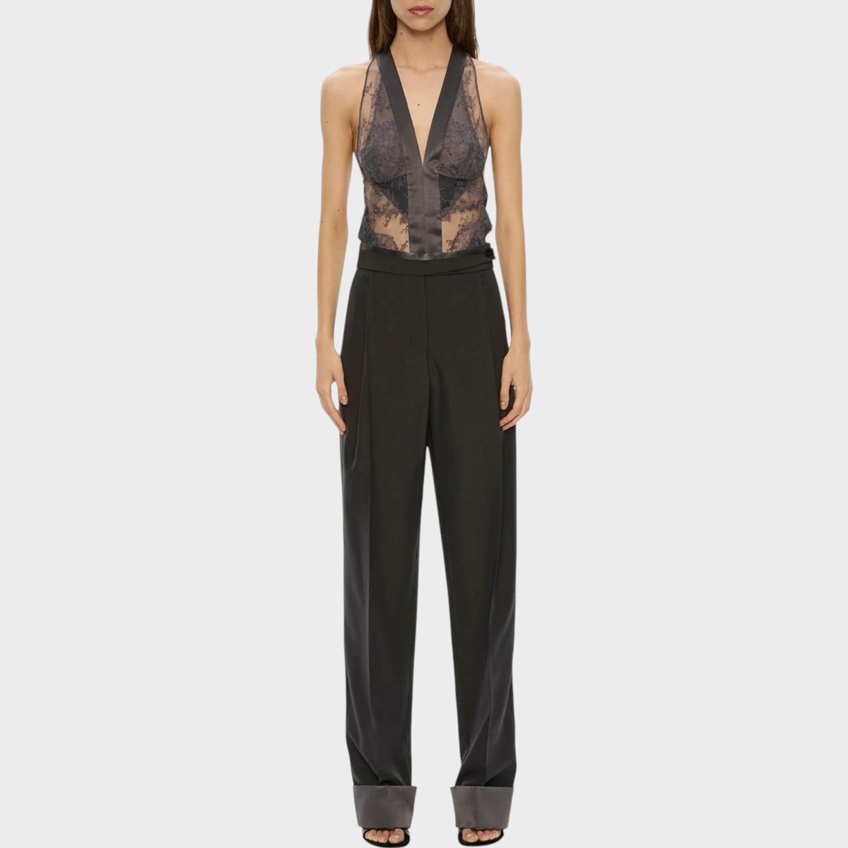 Christopher Esber Rowan Silk & Wool Cuffed Trousers
