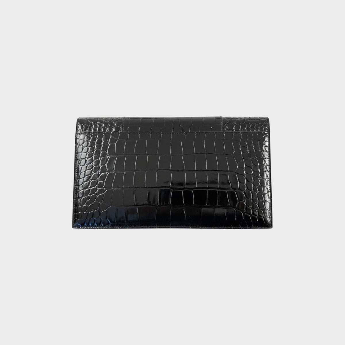 Balenciaga Calf Skin Shiny Embossed Croc Hourglass Pouch