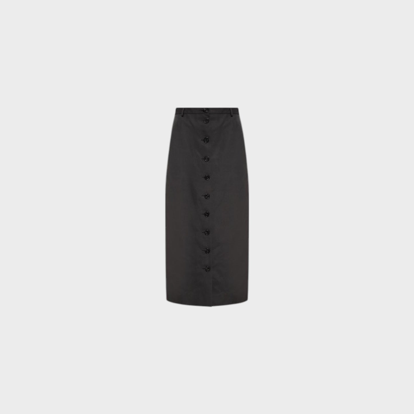 Raf Simons Skirt, Black, Satin Straight Fit Button Up Skirt w/ Bow Detail #45