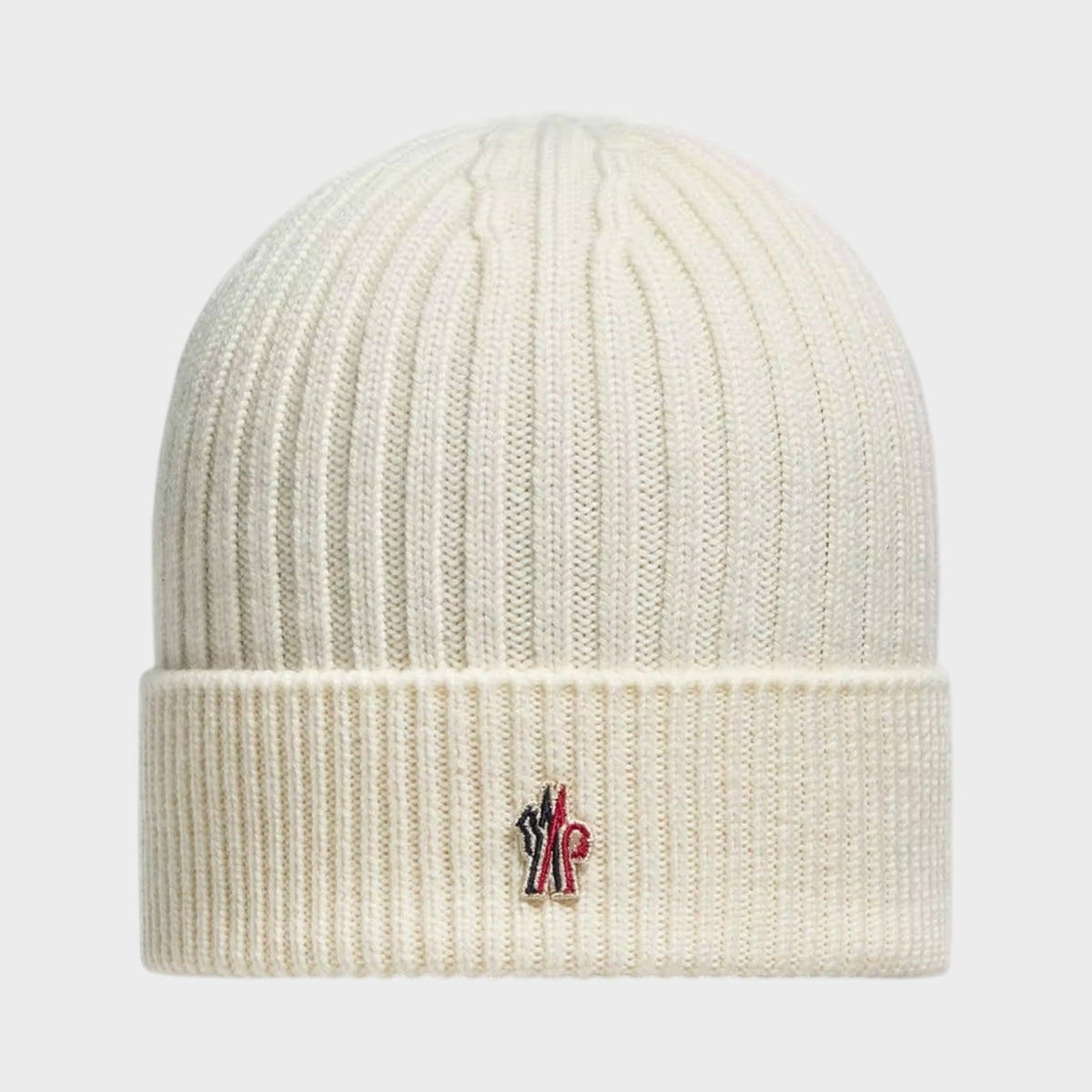 Moncler Grenoble Wool Ribbed Logo Beanie