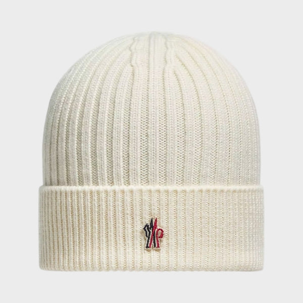 Moncler Grenoble Wool Ribbed Logo Beanie