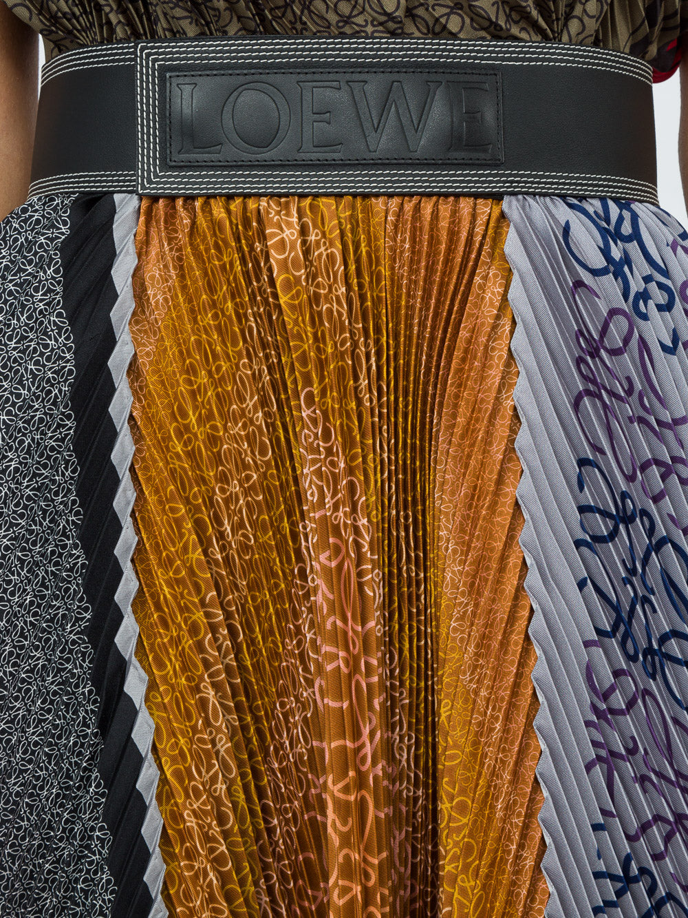 Loewe Anagram Silk Pleated Skirt