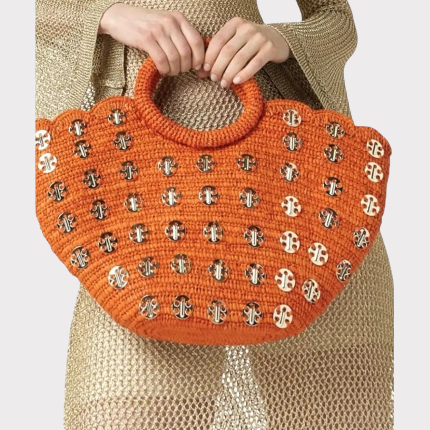 Paco Rabanne Raphia Tote Bag