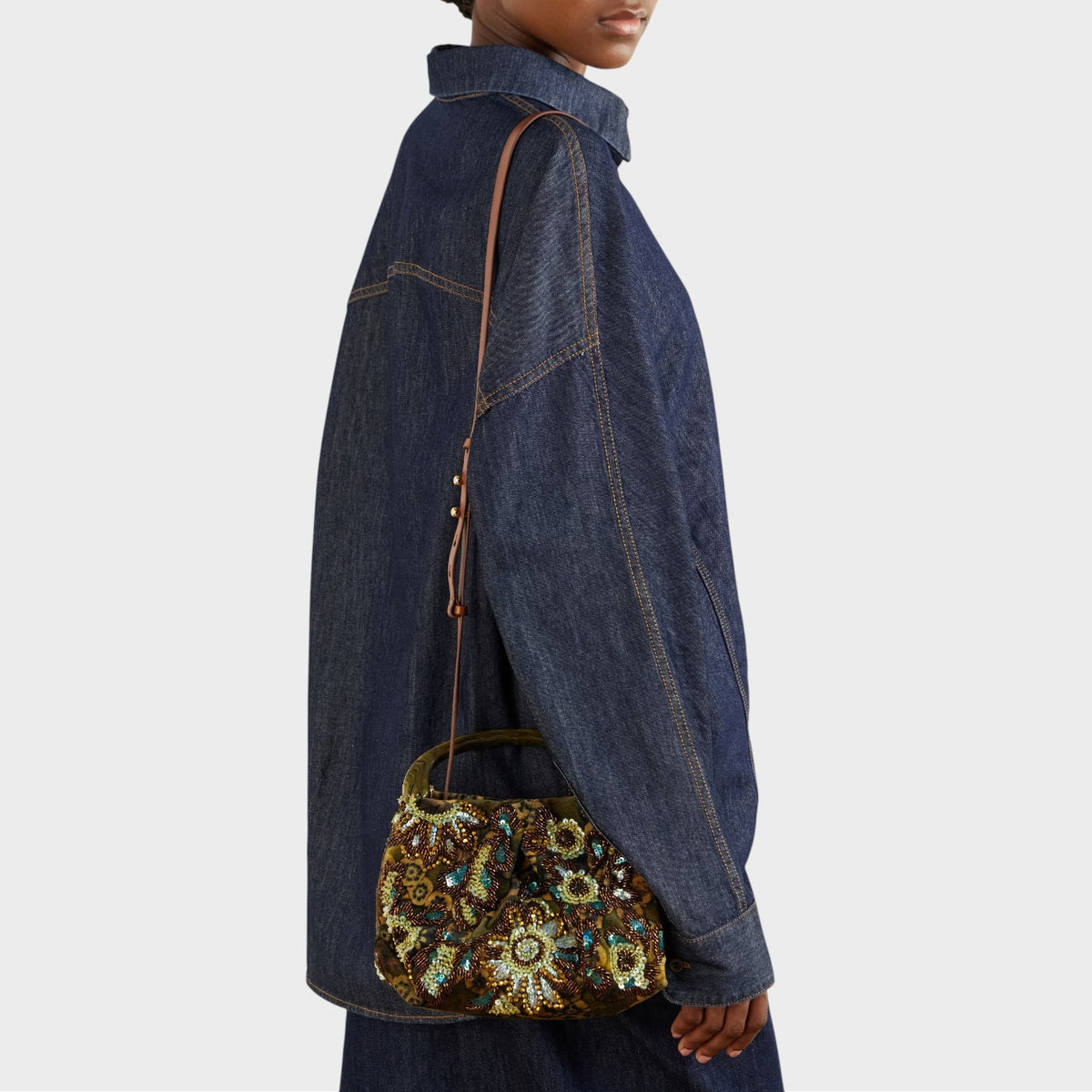 Dries Van Noten Crisp Embroidery Bag