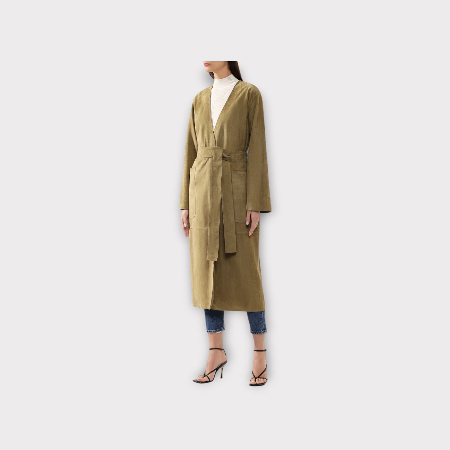 Loewe Suede Leather Belted Coat