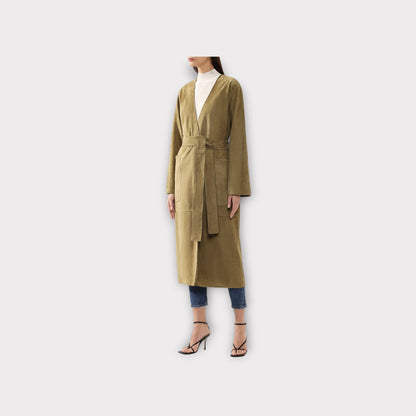 Loewe Suede Leather Belted Coat