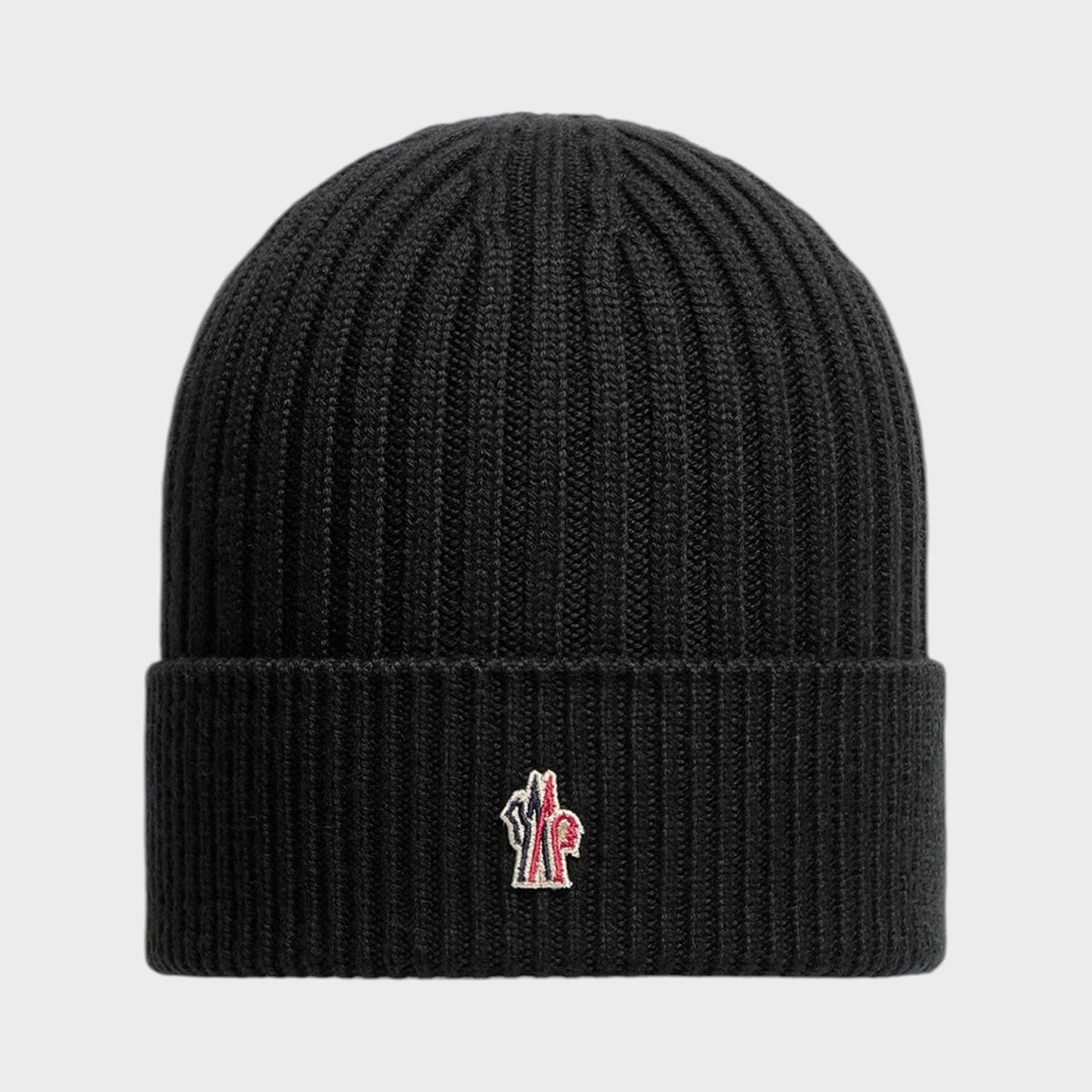 Moncler Grenoble Wool Ribbed Logo Beanie