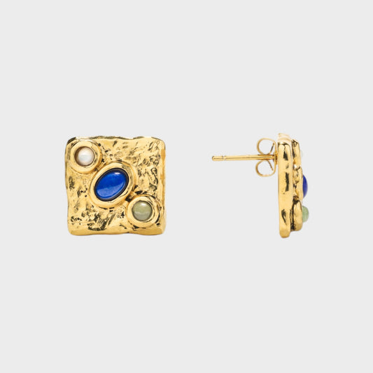 Goossens Theia Gold Toned Pin Earrings