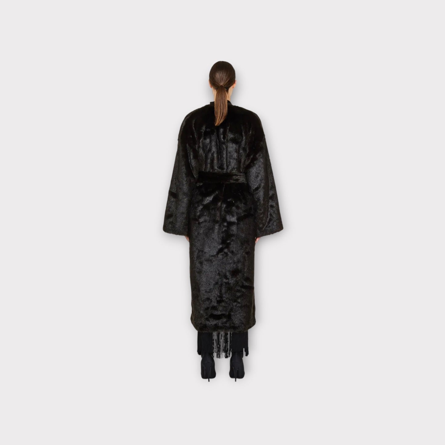 Balenciaga Fur Wrapped Long Coat