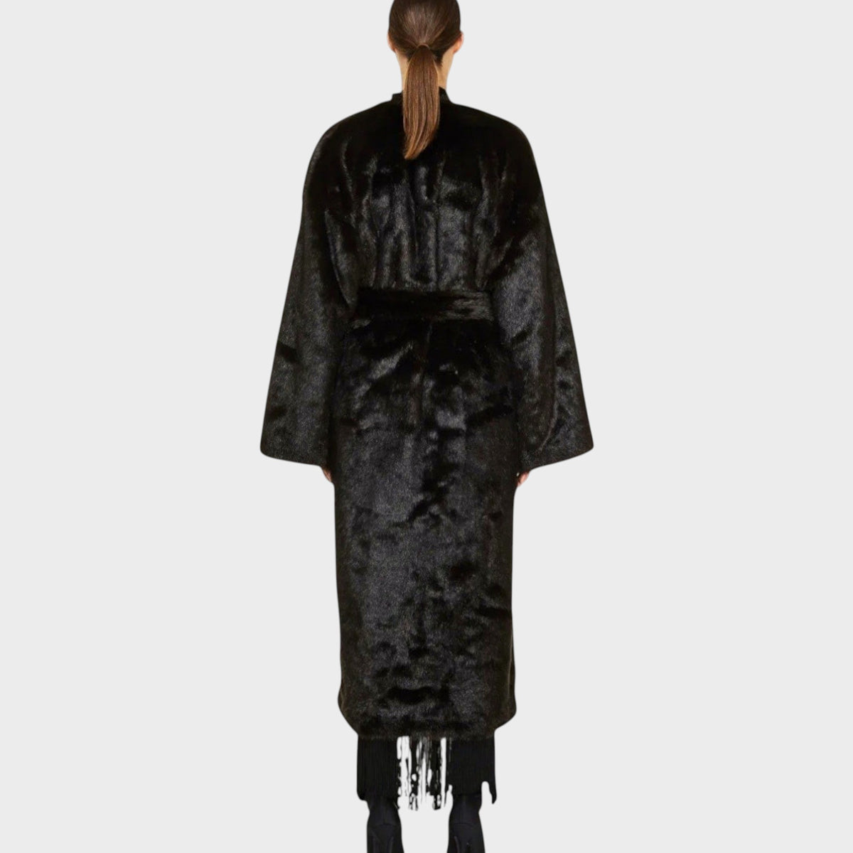 Balenciaga Fur Wrapped Long Coat
