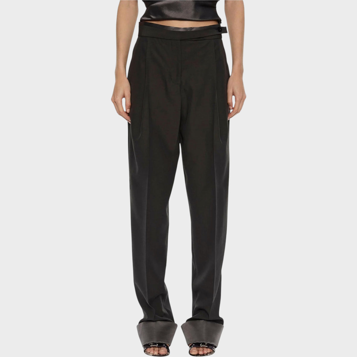 Christopher Esber Rowan Silk & Wool Cuffed Trousers