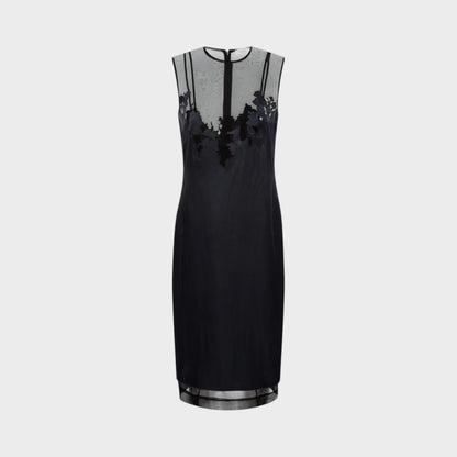 Julie Kegels Debby Mesh & Silk Midi Dress