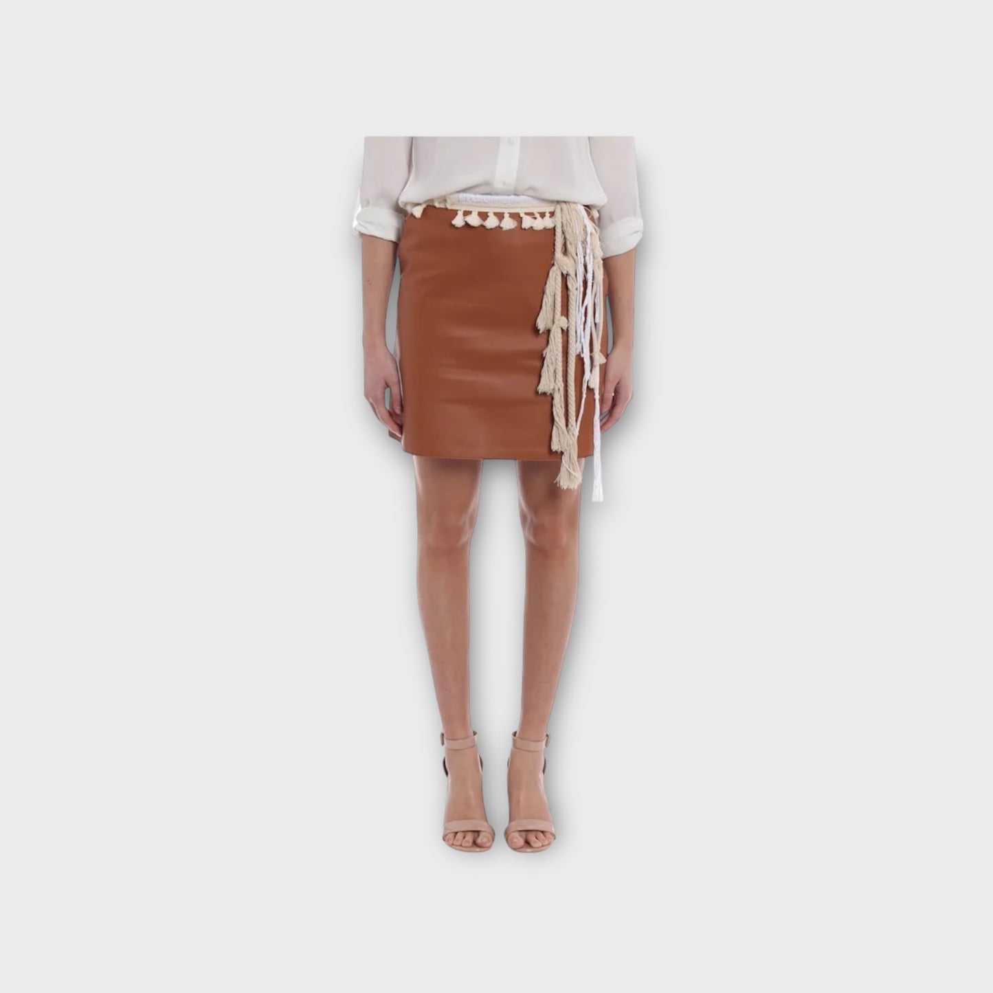 Loewe Nappa Leather Rope Belt Skirt