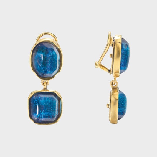 Goossens Bo Clip Gold Toned Pendant Earrings