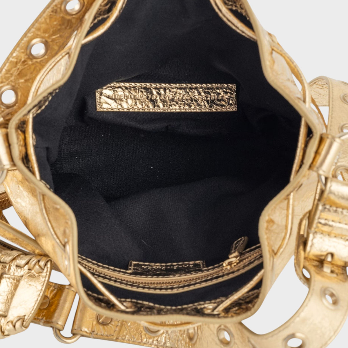 Balenciaga Metallized Lambskin Le Cagole Bucket Bag
