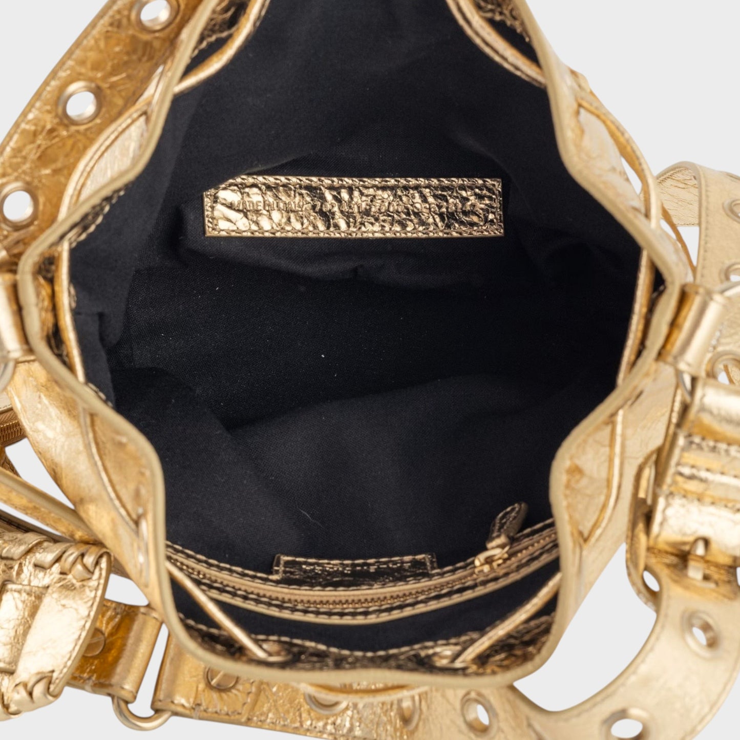 Balenciaga Metallized Lambskin Le Cagole Bucket Bag