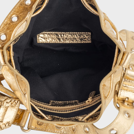Balenciaga Metallized Lambskin Le Cagole Bucket Bag