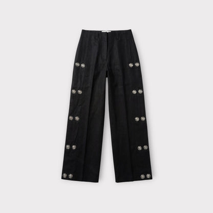 Loewe Linen Snapped Trousers