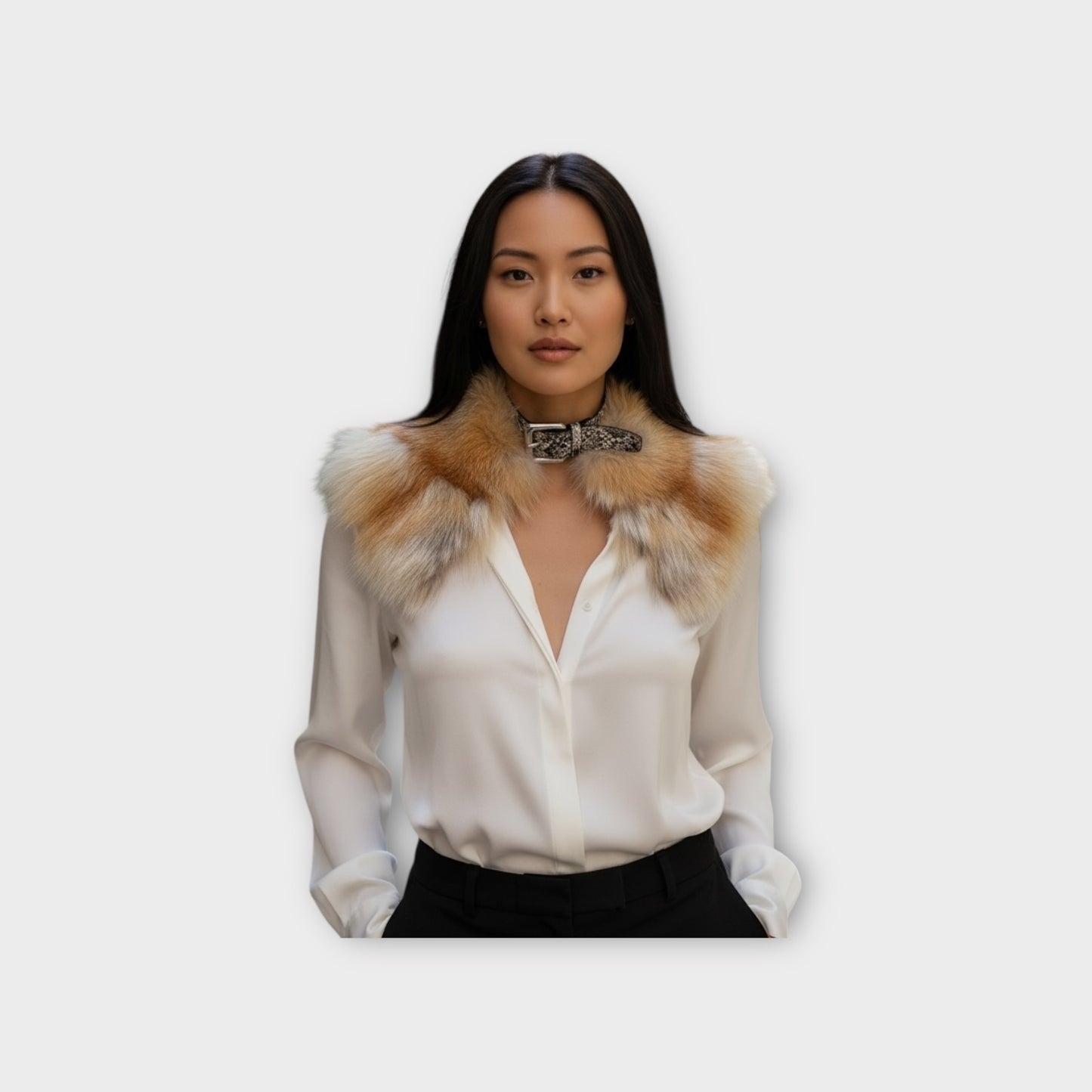 Loewe Fox Fur and Python Collar