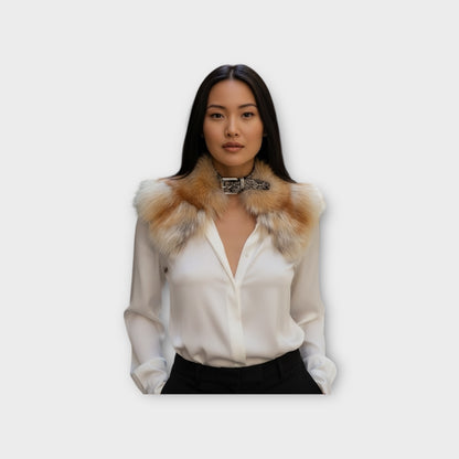 Loewe Fox Fur and Python Collar