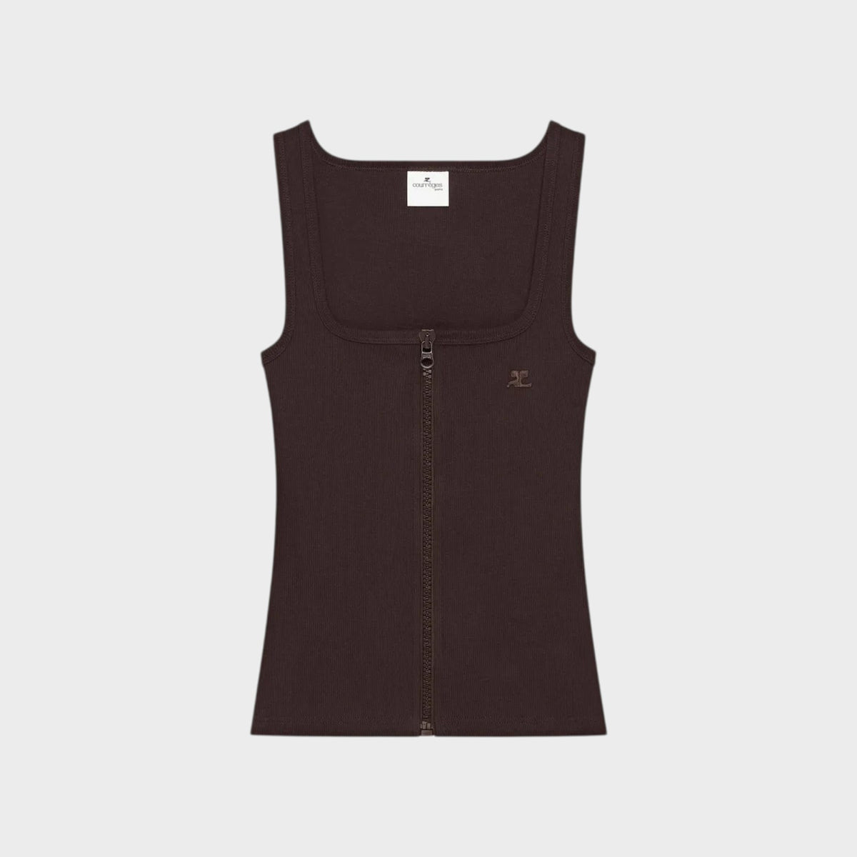 Courrèges 90s Rib Zipped Tank Top