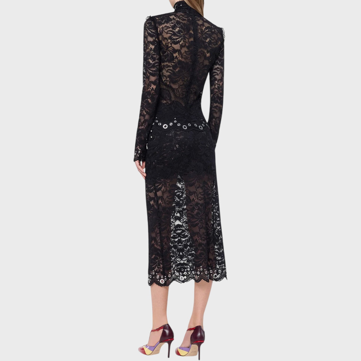 Rabanne Layered Lace Long Sleeve Top