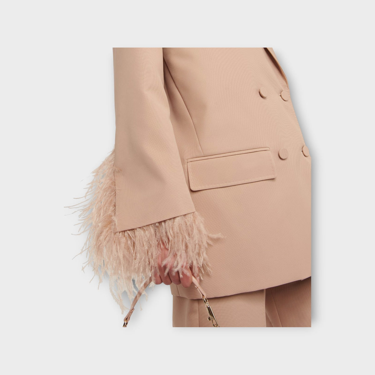 Valentino Double Breasted Feather Blazer