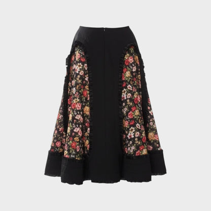 Comme des Garcons Crepe Georgette Inkjet Floral Skirt